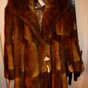 3 Quarter Length Muskrat Fur Coat